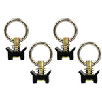 L-Track Single Stud with Stainless Steel Ring (4 Pack - Black)