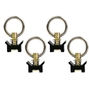 L-Track Single Stud with Stainless Steel Ring (4 Pack - Black)