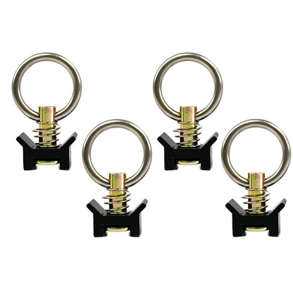 L-Track Single Stud with Stainless Steel Ring (4 Pack - Black)