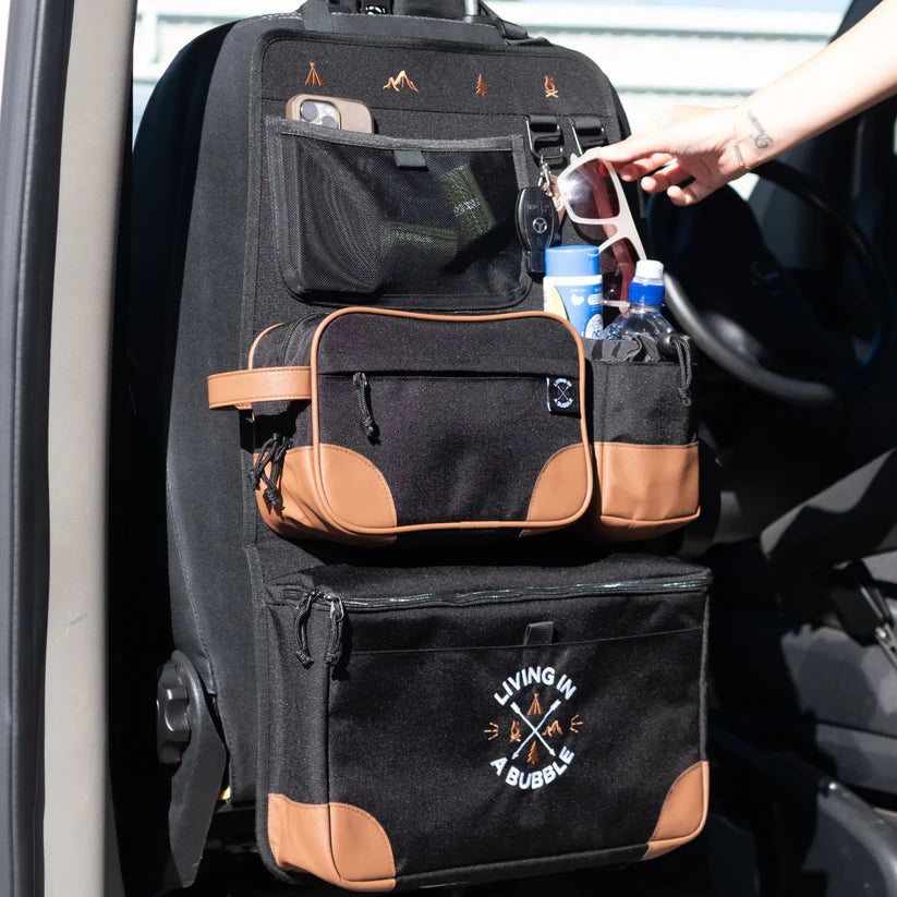 Seat Back Storage In Black and Brown
