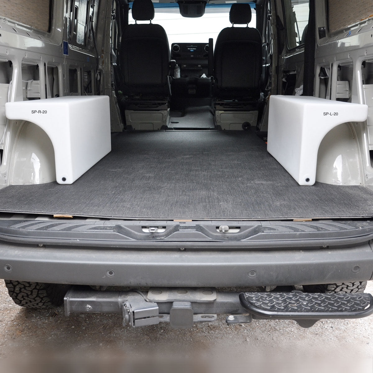 20 Gallon Water Tank for Sprinter Vans - view from back of the van