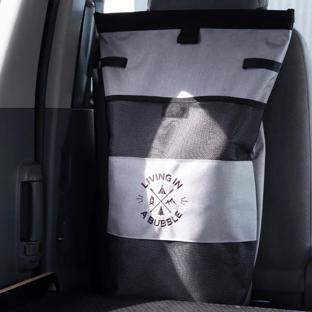 Seat Back Storage Bag with Wet & Dry Separation In Grey
