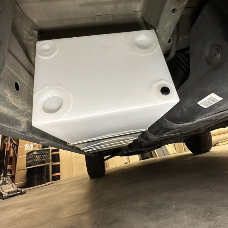 20 Gallon Water Tank (Undercarriage) for Transit Vans - installed in a Transit Van