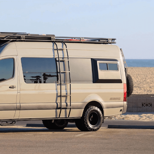 Capsule Set for Sprinter Vans - with window and ladder installed on drivers side