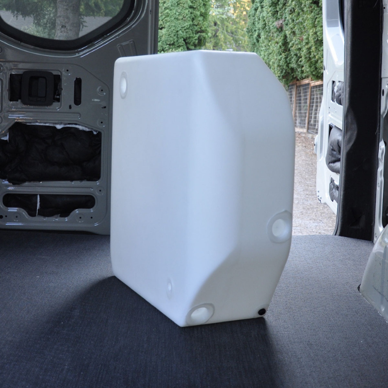28 Gallon Water Tank (Spare Tire Mounted) for Sprinter Van - Side View