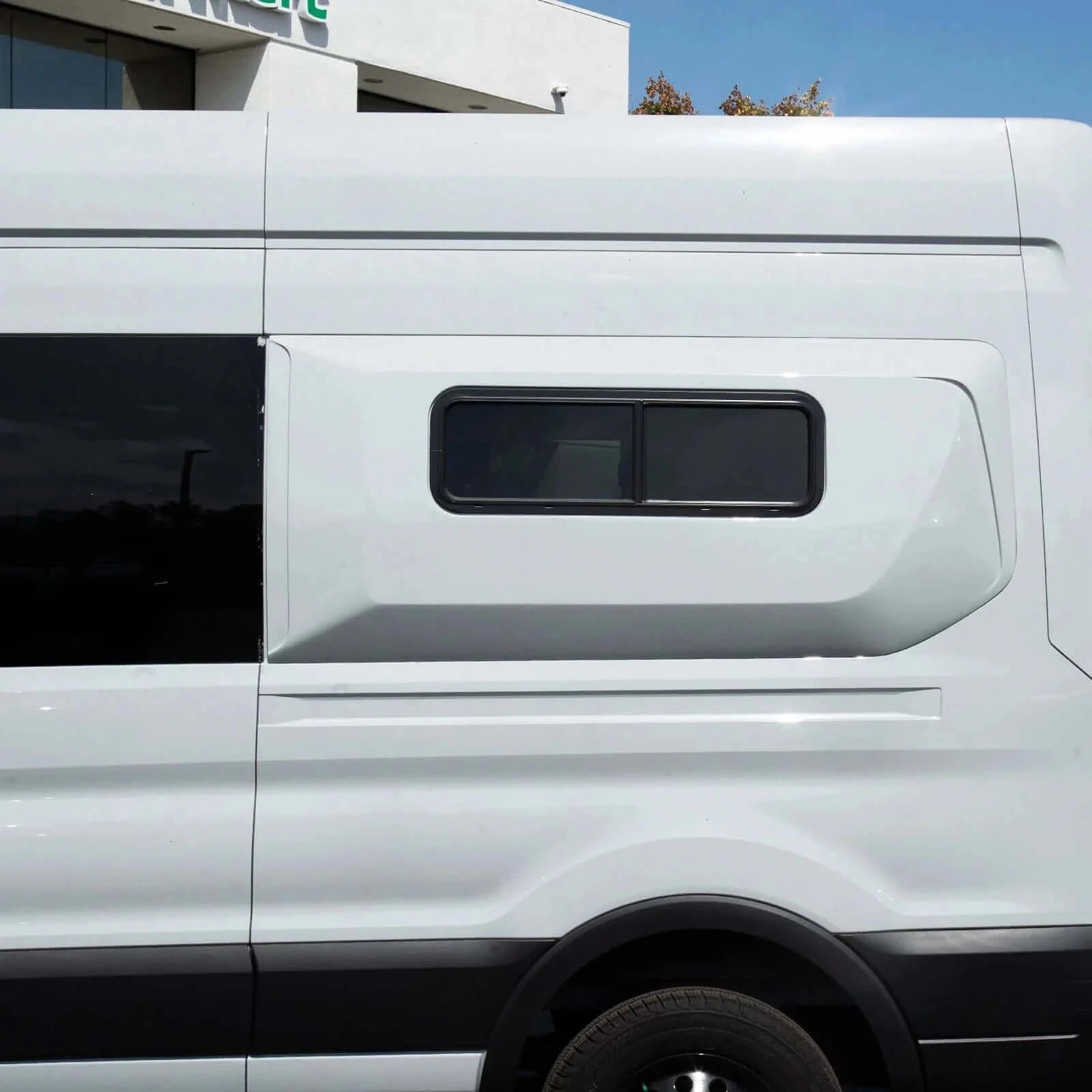 Capsule Set for Transit Vans - installed with window (profile View)