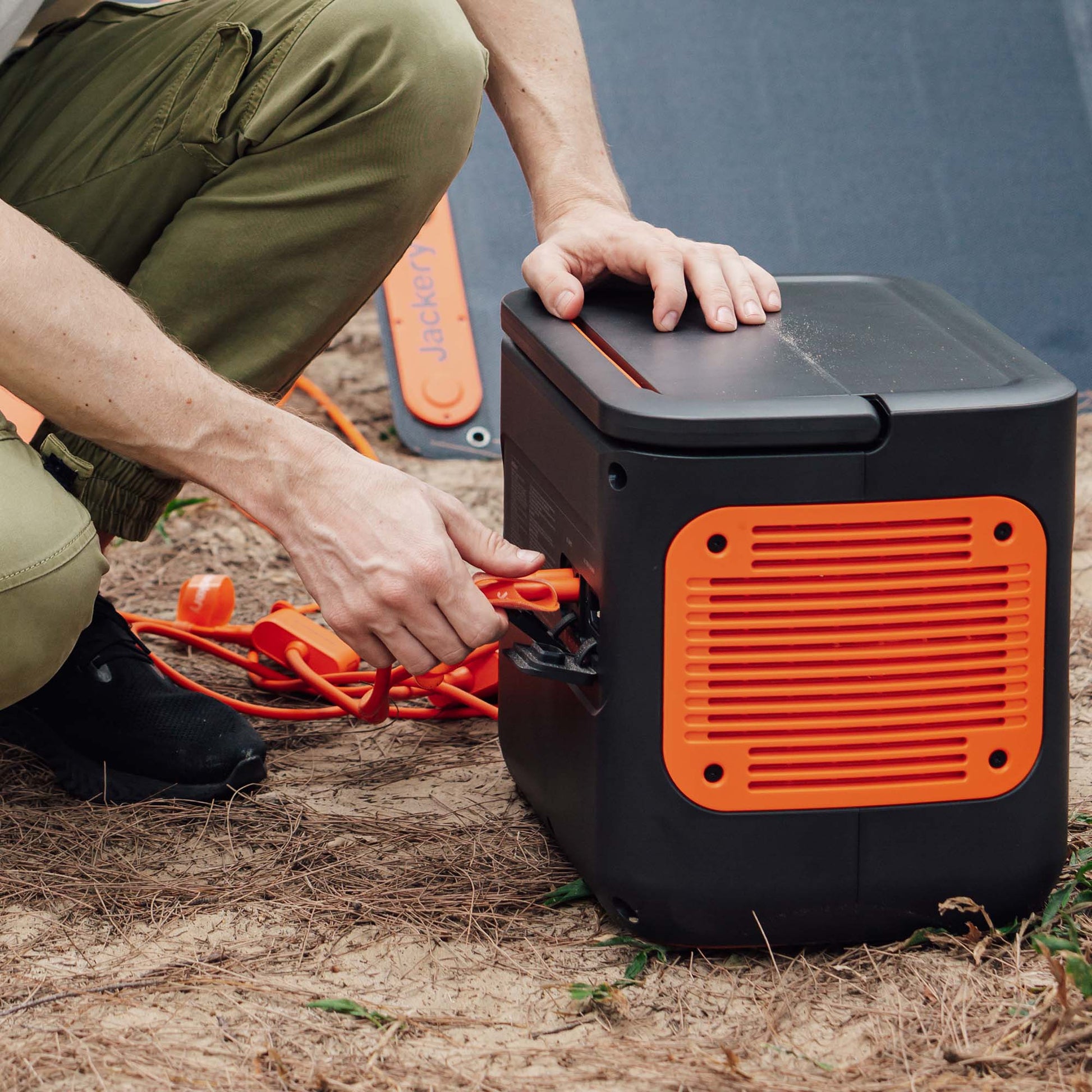 Person Using Jackery Emergency Power Station