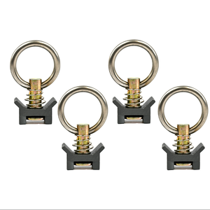 L-Track Single Stud with Stainless Steel Ring (4 Pack - Charcoal Grey)