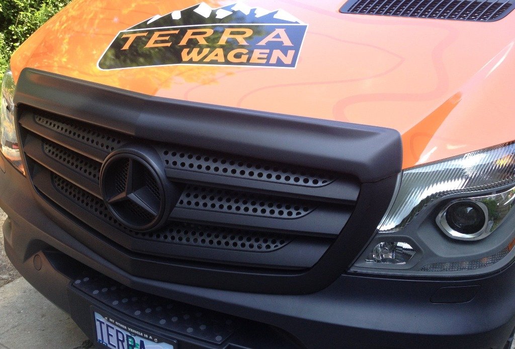 Aero Hood Spoiler Sprinter Installed