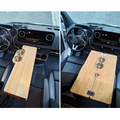 Installed bamboo flip table fully open or one side closed