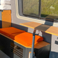 Installed bamboo table top in van 