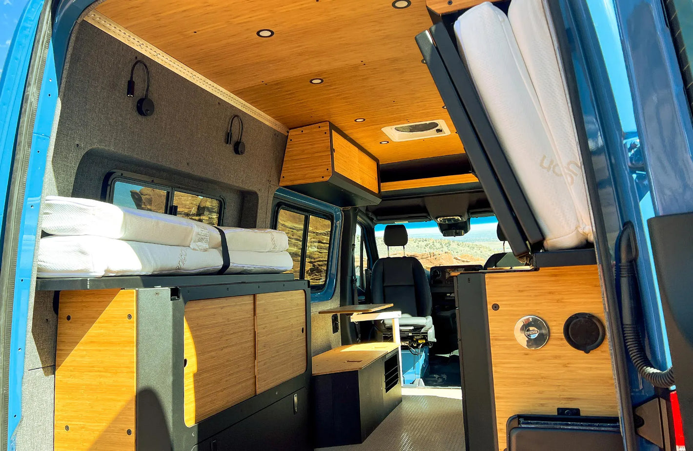 Bluey Interior With Upholstered Walls and Nomad Bed System