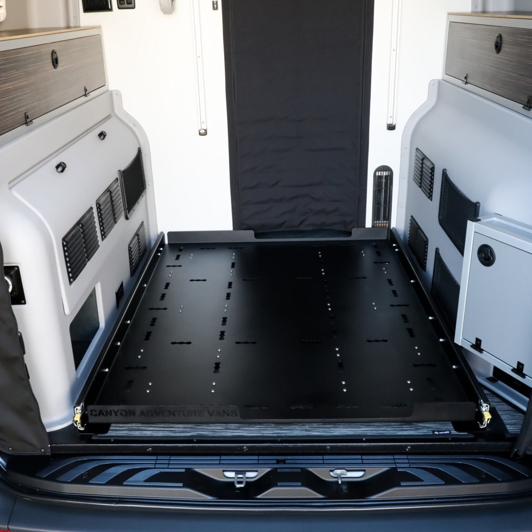 looking at the cargo deck in van