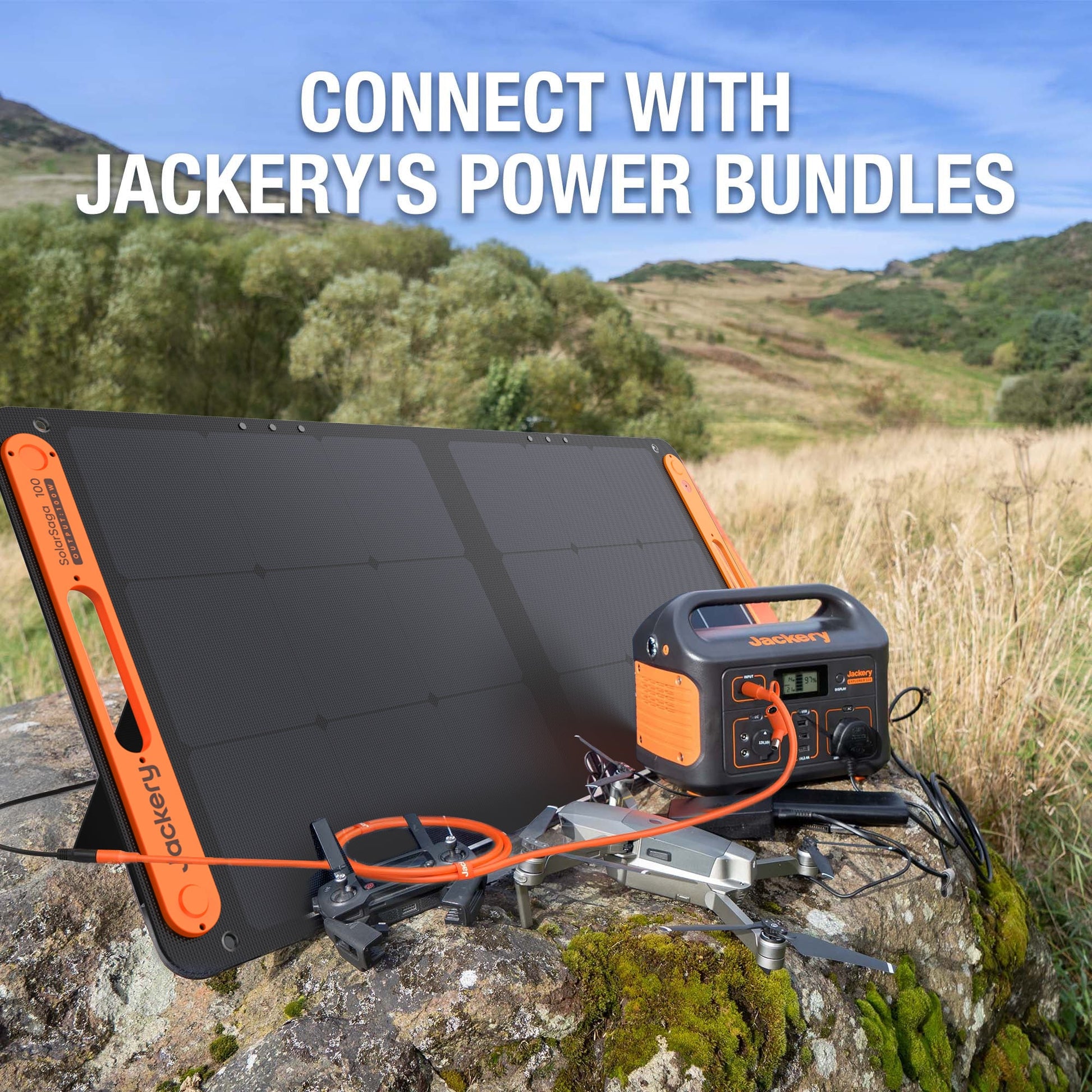 Solar Panel with Jackery In the outdoors