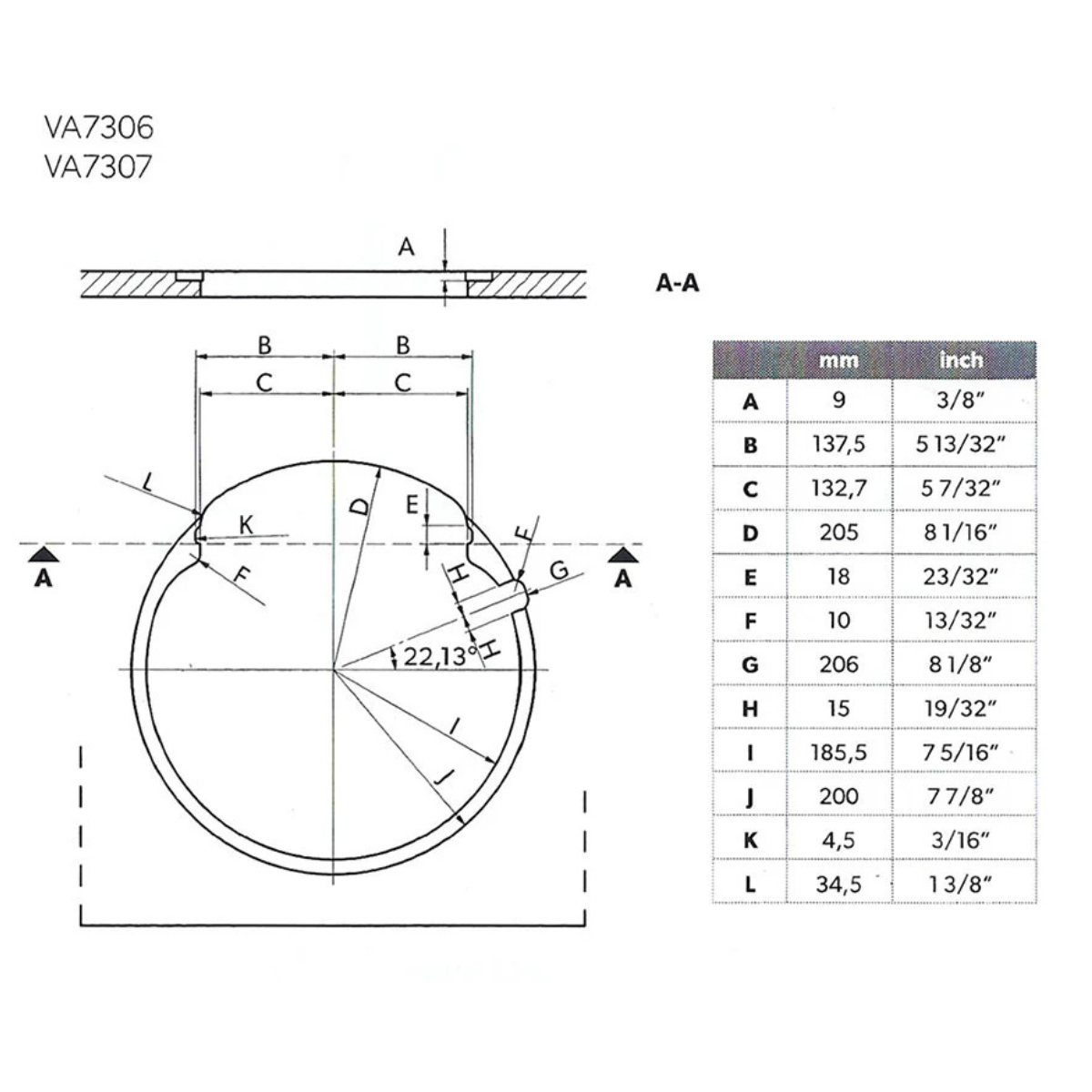 Dometic VA7000 Sink Dimensions