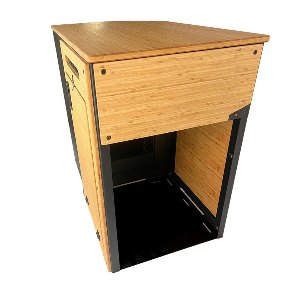 Drop down table on fridge cabinet