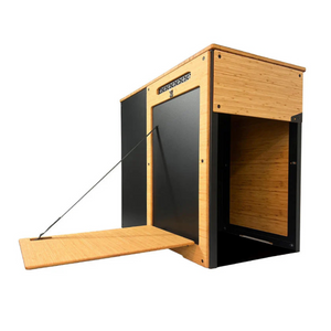Drop down table on fridge cabinet