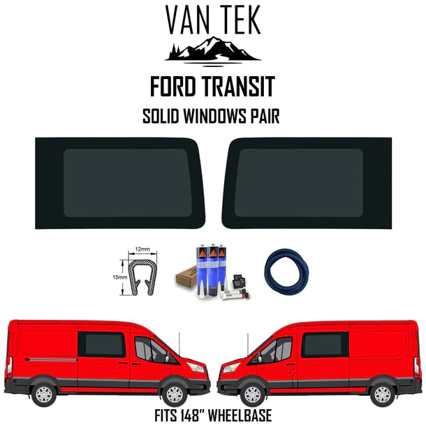 Ford Transit Solid Windows Pair