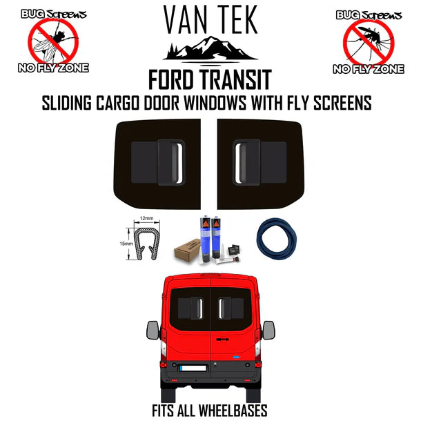 Ford Transit Sliding Cargo Door Windows With Fly Screens