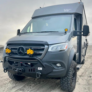 Grey Mercedes Sprinter With Aero Head Spoiler Installed