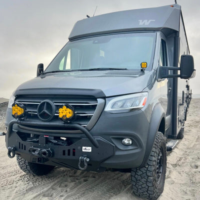 Grey Mercedes Sprinter With Aero Head Spoiler Installed