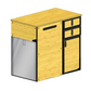 Render of Grub Galley with drawers and refrigerator installed