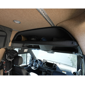 Headliner shelf with open soft cover