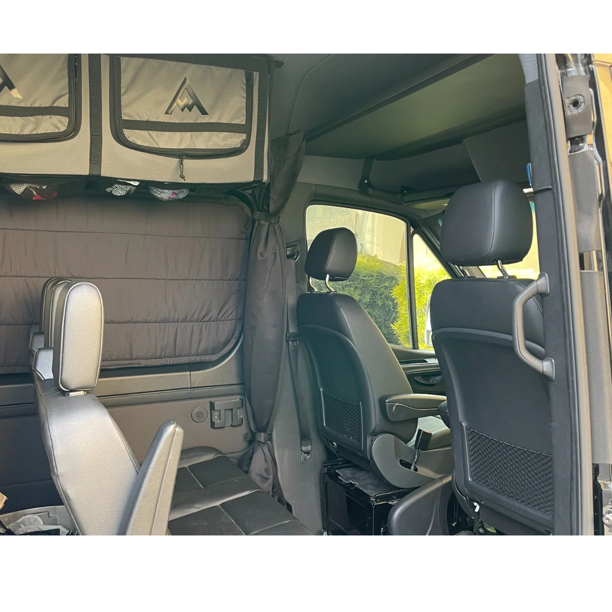 Headliner shelf installed in van