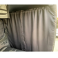 Headliner Shelf installed with curtain rod and closed curtain