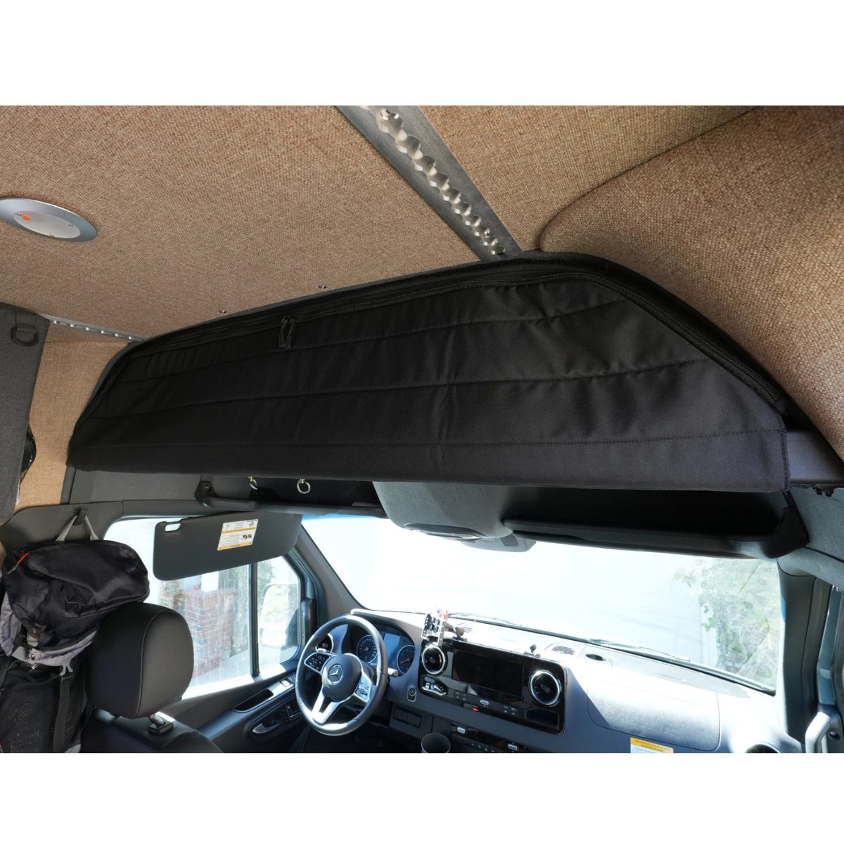 Headliner shelf with zipped soft cover