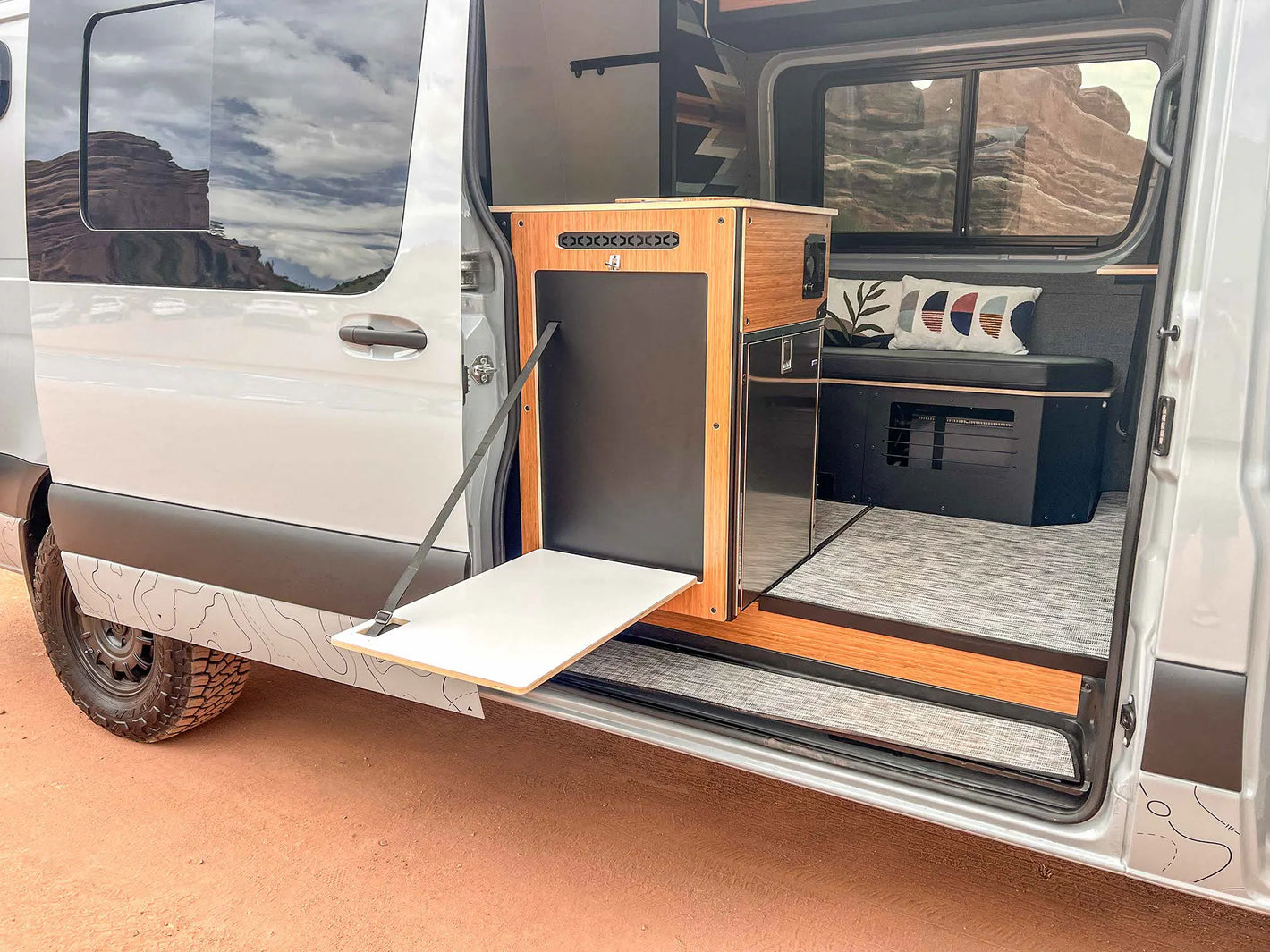 The flip down gally with it installed 