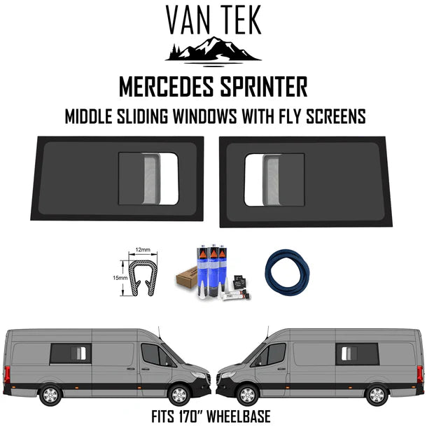 Mercedes Sprinter Middle Sliding Windows With Fly Screens