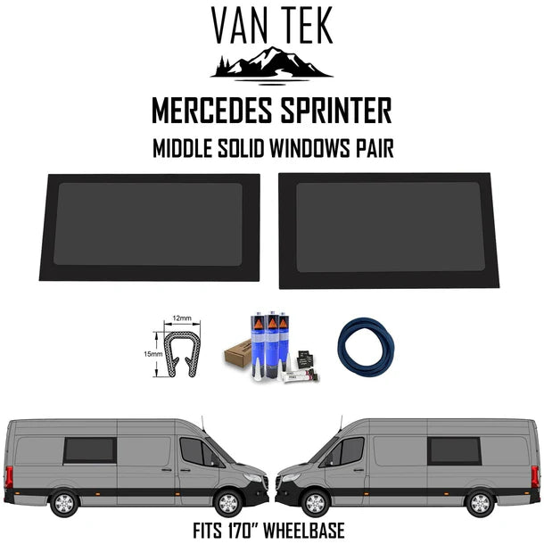 Mercedes Sprinter Middle Solid Windows Pair