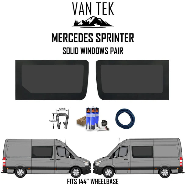Mercedes Sprinter Solid WIndows Pair
