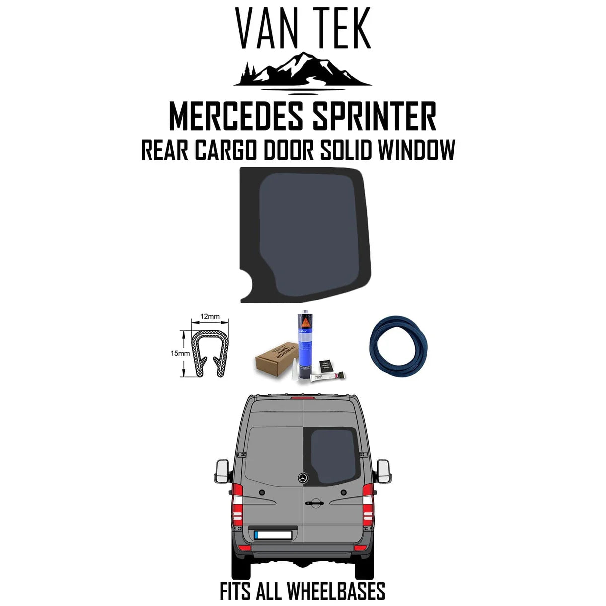 Mercedes Sprinter Rear Cargo Door Solid Window