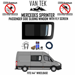 Mercedes Sprinter Passenger Side Sliding Window With Fly Screen