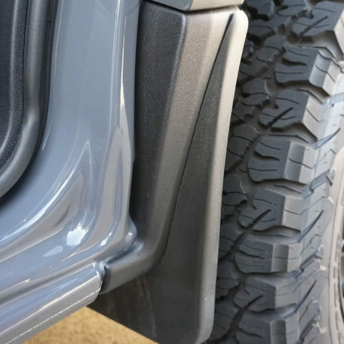 Close-up of a vehicle's mudguard