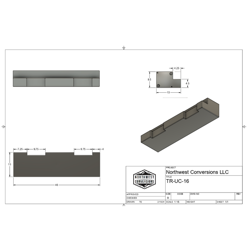 16 Gallon Transit Undercarriage Water Tank (TR-UC-16)