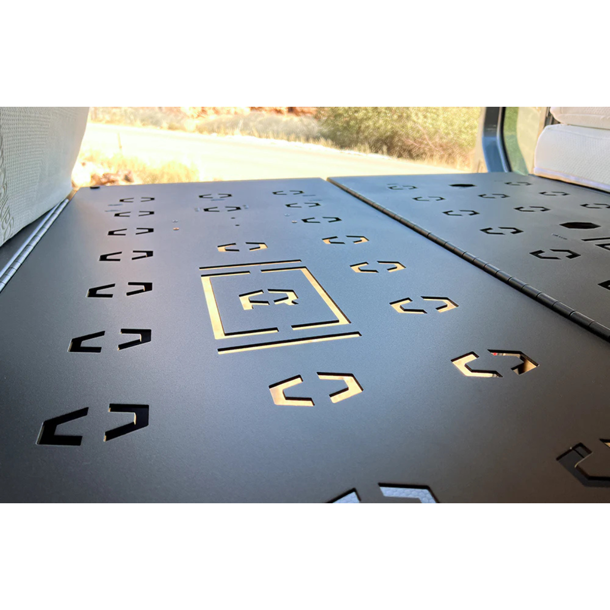 Up close view of murphy bed system platform with no wood