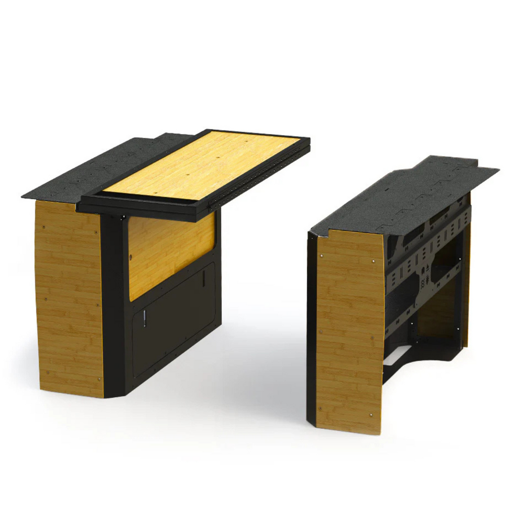 Render of Nomad Murphy Bed System for Sprinter 144 with Bamboo
