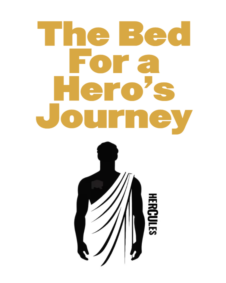 The Bed For A Hero's Journey With Hercules Logo