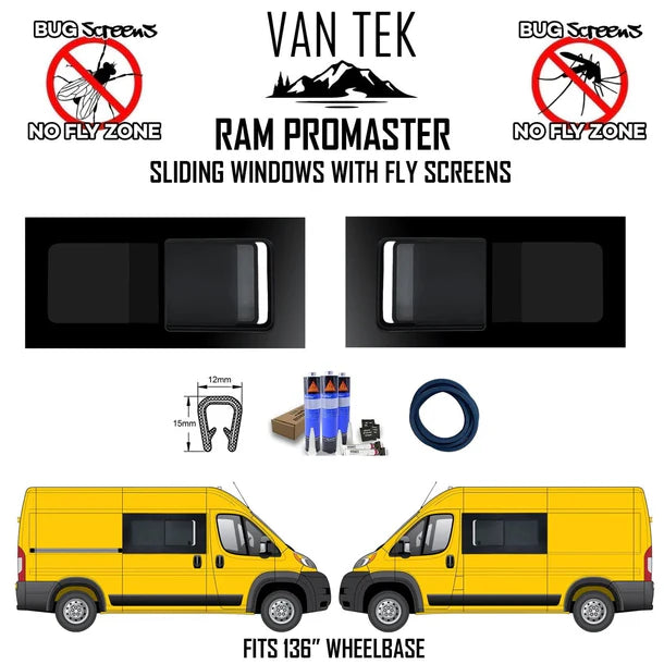 Ram Promaster Sliding Windows With Fly Screens