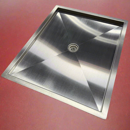Tetravan In-Floor Shower Pan STAINLESS STEEL - Universal Fit!