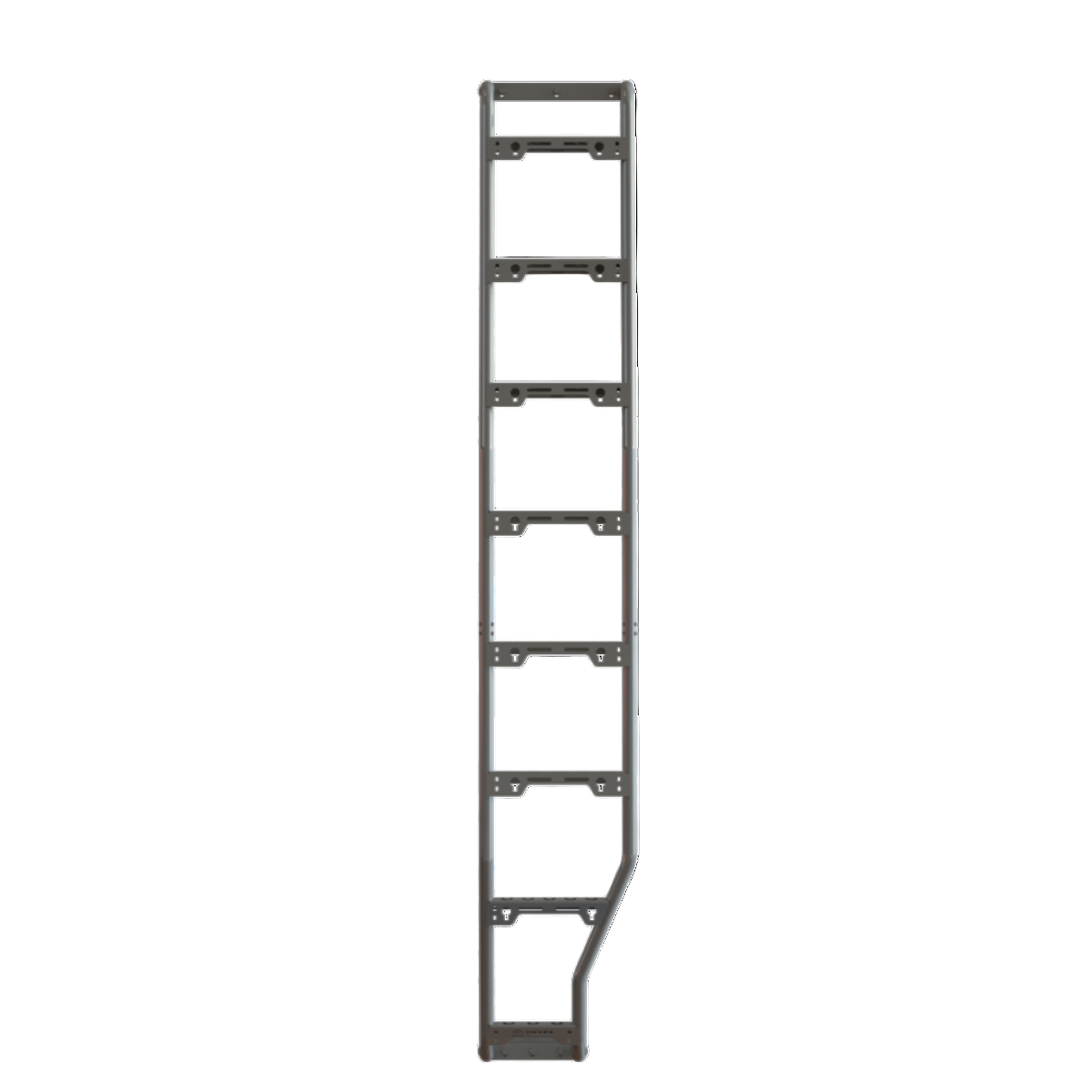 Front view of Sprinter Side Mount Ladder with wheel wrap