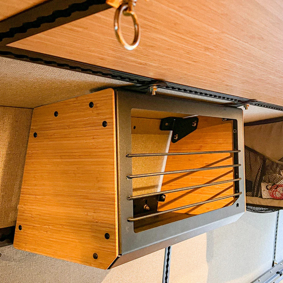 Installed Stash Cab with brackets for Adventure Wagon