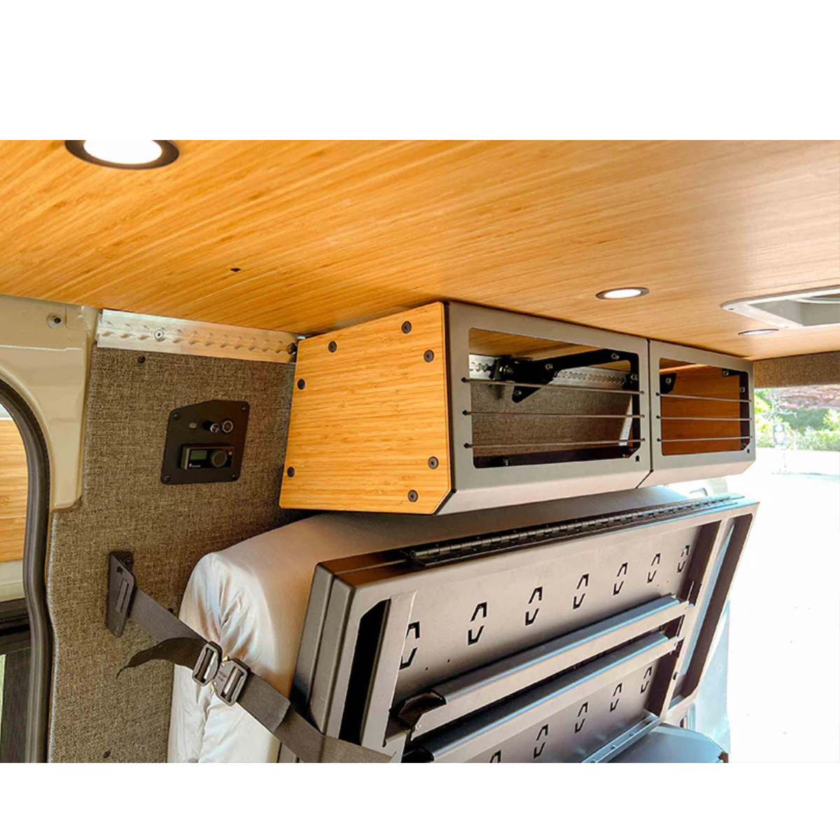 Stash Cab Open Slim installed above Murphy Bed system