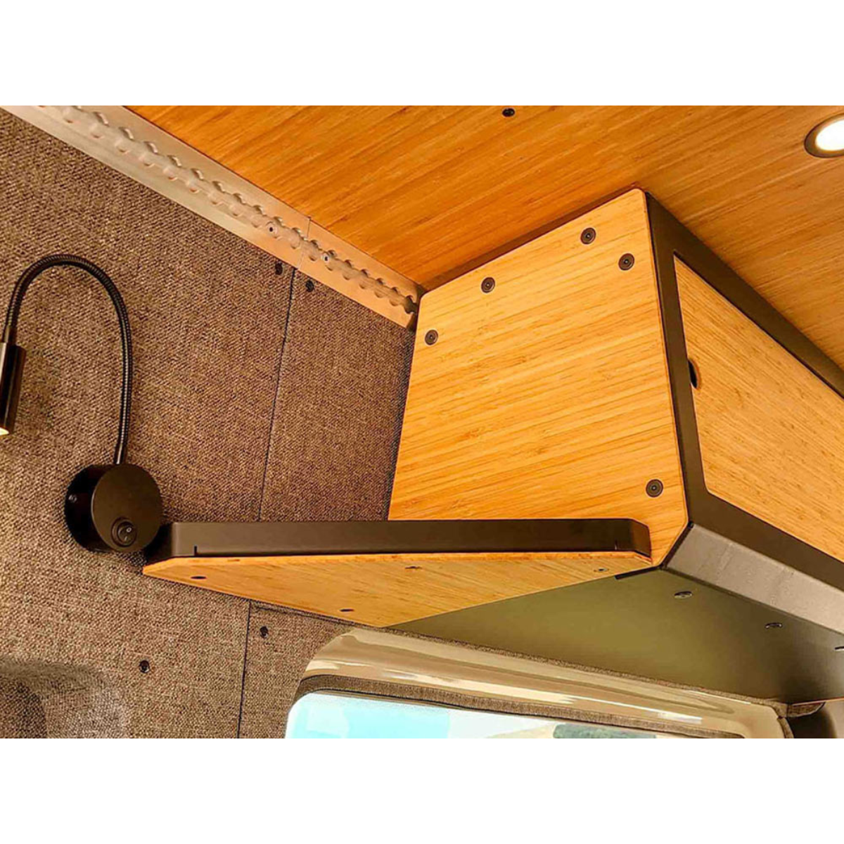 Installed Stash Cab with Stash Cab Shelf in Van