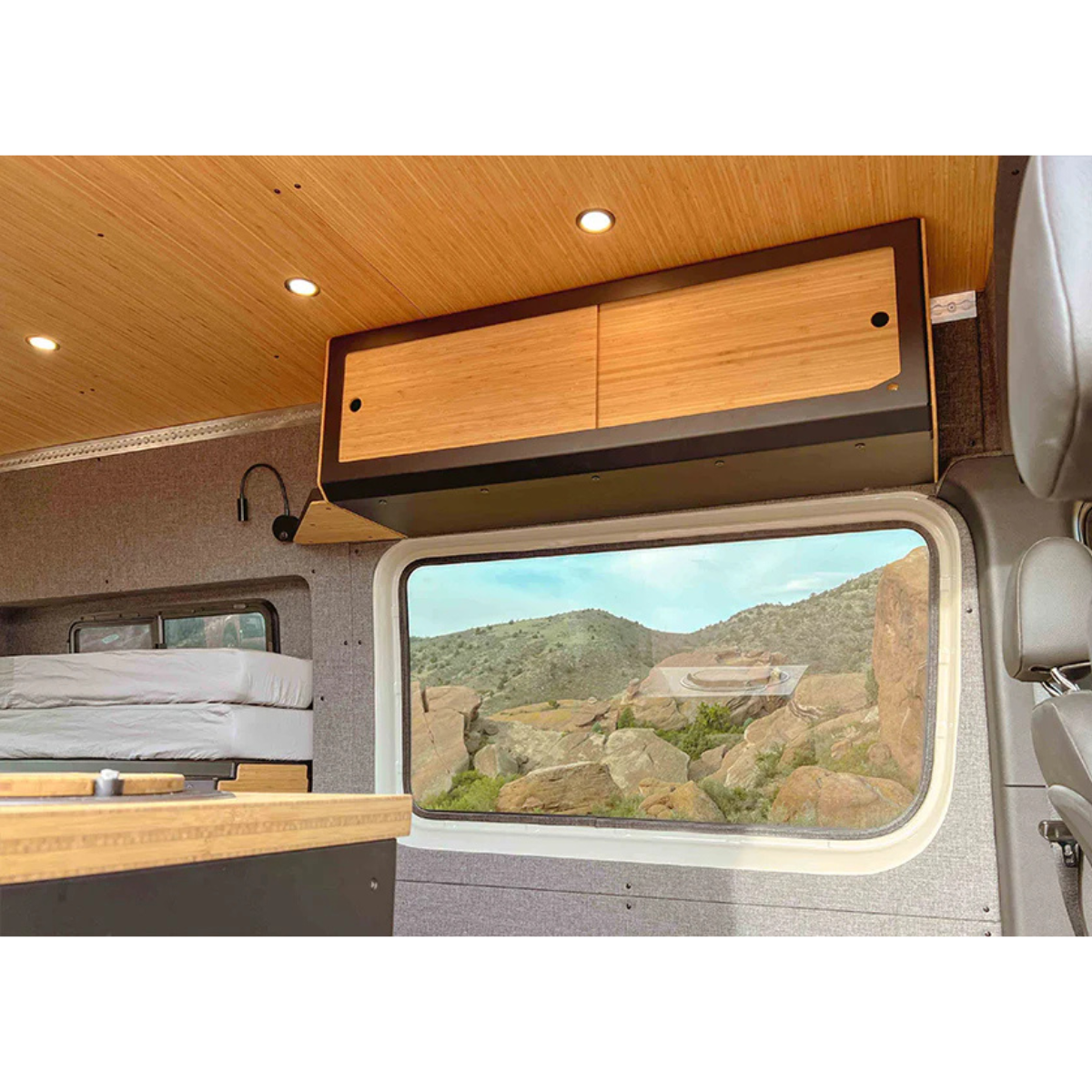 Stash Cab Slider installed in Sprinter can with both slider doors closed