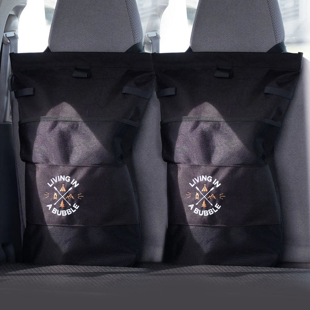 Seat Back Storage Bag with Wet & Dry Separation Pair In Black